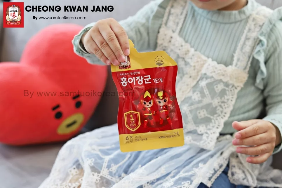 Nước hồng sâm trẻ em Cheong Kwan Jang số 1 15ml x 30 gói - 홍이장군 1단계 15ml*30포 (30일분)