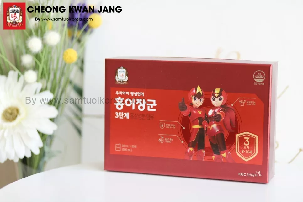 Nước hồng sâm trẻ em Cheong Kwan Jang số 3 20ml x 30 gói - 장군 3단계 20ml*30포 (30일분)