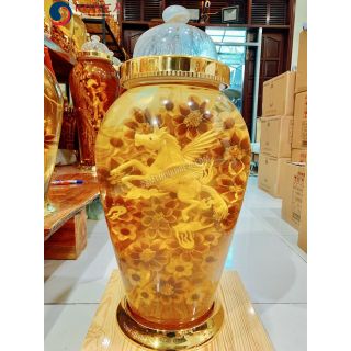Bình rượu sâm điêu khắc nhất mã phi thiên bình 30 lít bình số 2