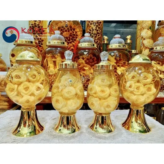 Bình rượu hoa sâm 5 lít dáng tròn bình số 40
