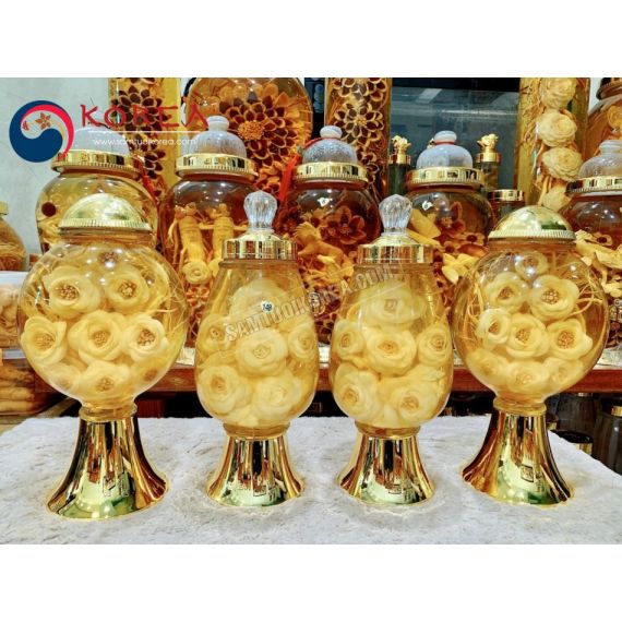 Bình rượu hoa sâm 5 lít dáng tròn bình số 40