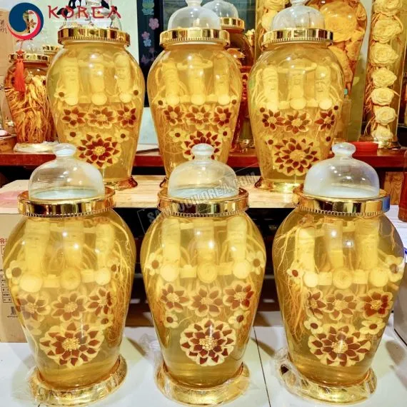 Rượu sâm điêu khắc Phúc Lộc Thọ bình 25 lít bình số 3