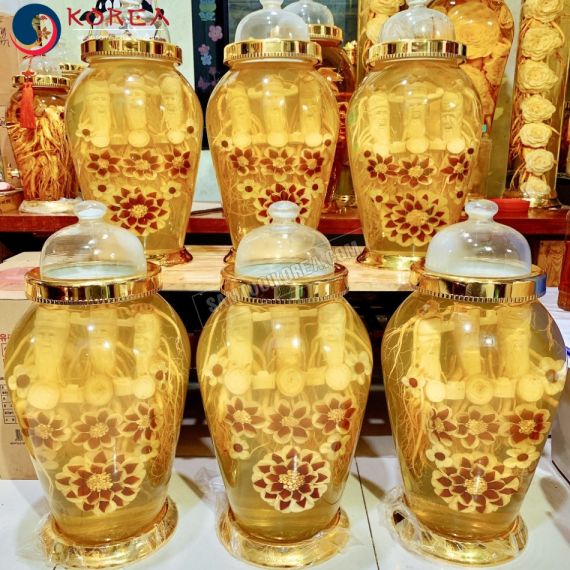 Rượu sâm điêu khắc Phúc Lộc Thọ bình 25 lít bình số 3