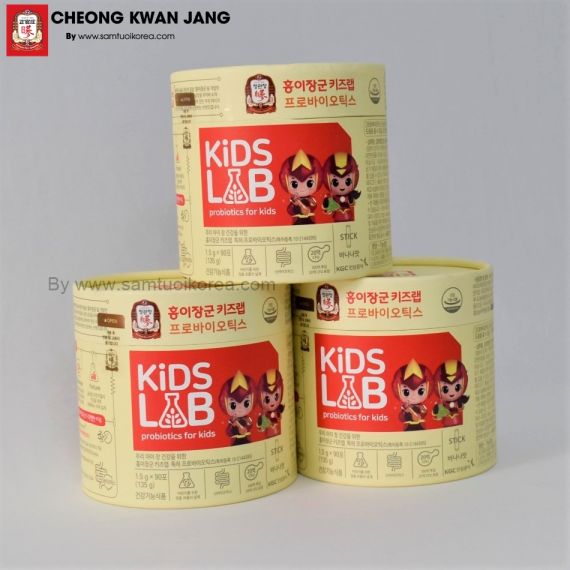 Men vi sinh cho trẻ Cheong Kwan Jang General Hong Yi's Kids Lab Probiotics 1,5g x 90 gói - 홍이장군 키즈랩 프로바이오틱스 90포