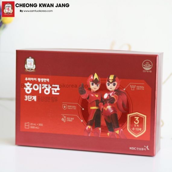 Nước hồng sâm trẻ em Cheong Kwan Jang số 3 20ml x 30 gói - 장군 3단계 20ml*30포 (30일분)