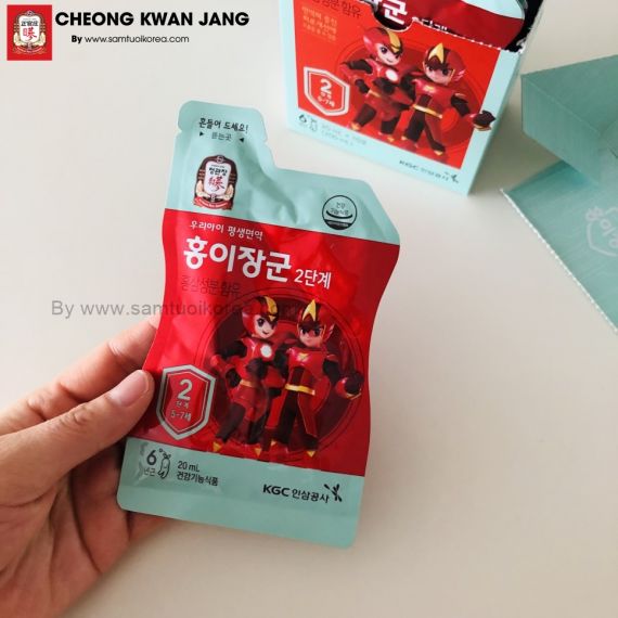 Nước hồng sâm trẻ em Cheong Kwan Jang số 2 20ml x 30 gói - 홍이장군 2단계 20ml*30포 (30일분)