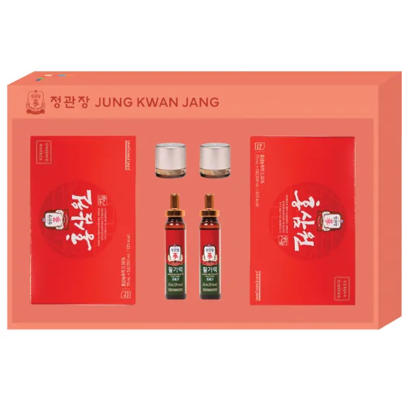 Hộp Quà Tết Sức Khỏe Xuân 2026 An Khang Vĩnh Ninh KGC Jung Kwan Jang (홍삼정) | Sâm Tươi Korea