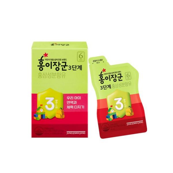Nước hồng sâm trẻ em Cheong Kwan Jang số 3 20ml x 30 gói - 장군 3단계 20ml*30포 (30일분)